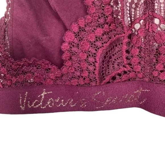 Victoria's Secret T-back Maroon Lace Bralette Size Small - Picture 11 of 12